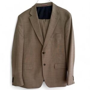 Tommy Hilfiger Wool Blend Suit Brown Tan 2-Piece Classic Fit